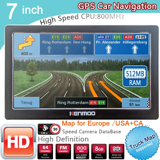 Truck GPS Navigator - 7-Inch Touchscreen with Lifetime Map Updates