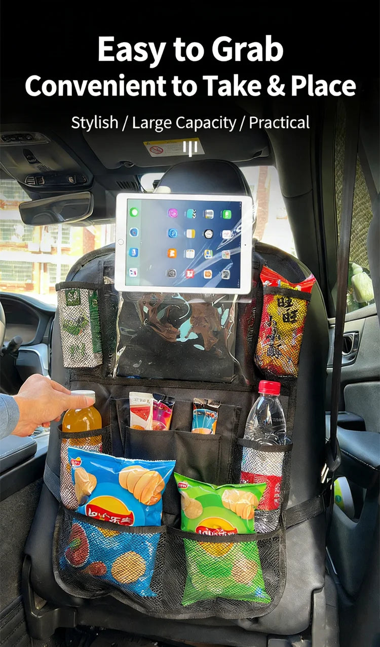 Organizer installed on seat
